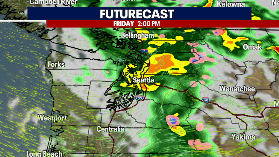 The rain Futurecast for Friday afternoon.