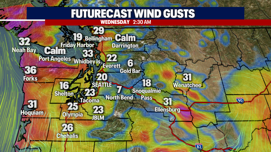 Winds picking up with incoming low pressure system. 