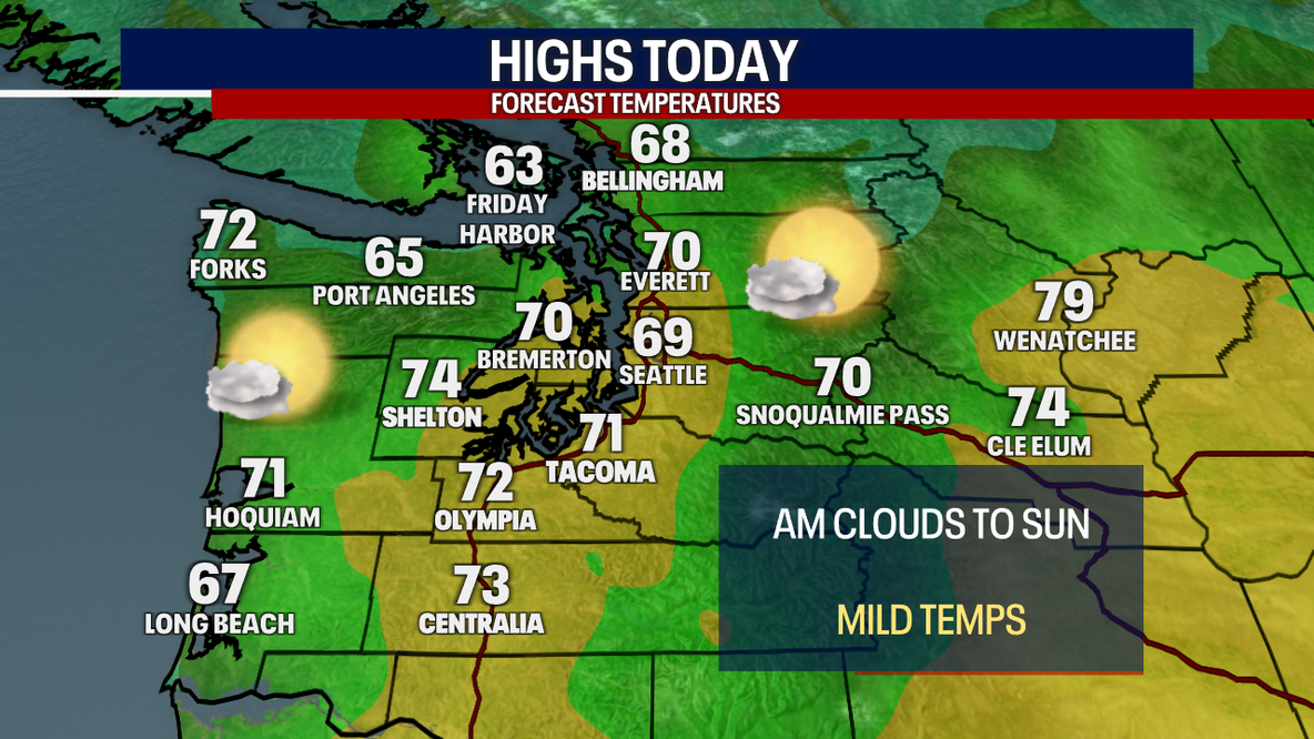 Seattle weather: Great fall weekend, morning clouds to sunshine