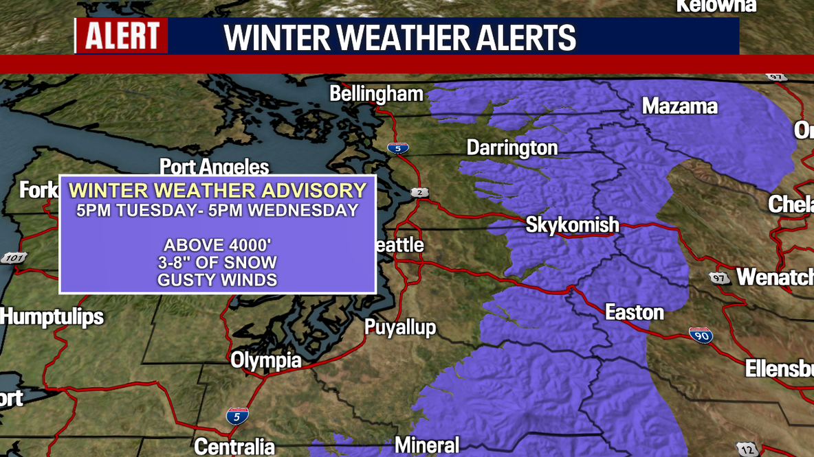 Seattle weather: Rain showers, pass level snow ahead