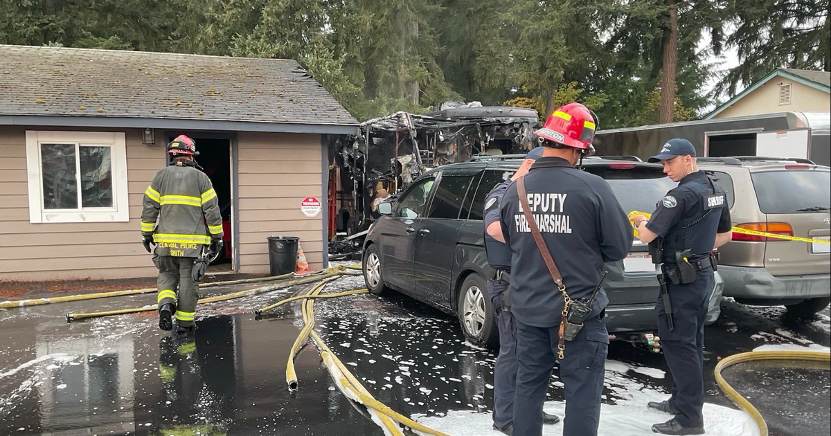 One dead after RV fire and explosion in Spanaway