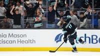 Mackie Samoskevich scores twice as Seattle Kraken blow out Flames 6-1 in home opener