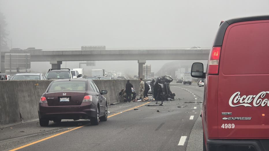 I-5 Rollover Crash Stabbing Investigation