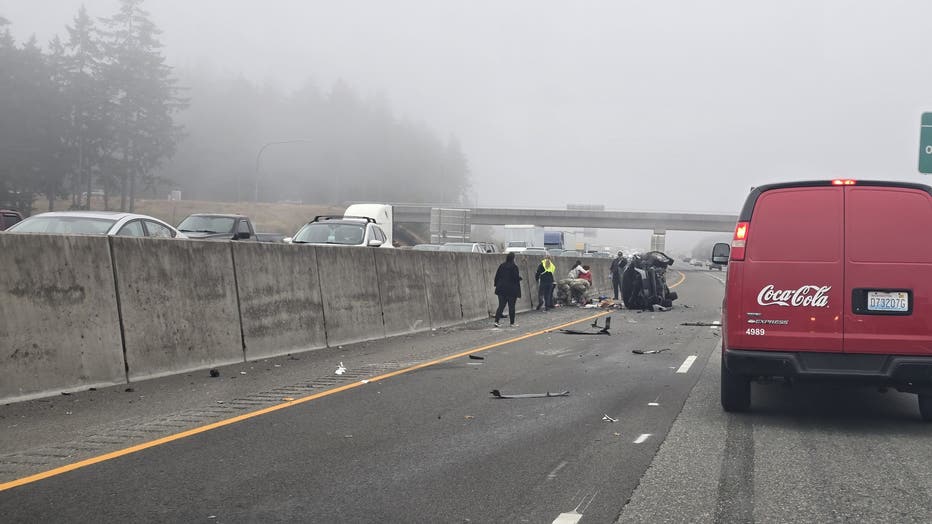 I-5 Rollover Crash Stabbing Investigation