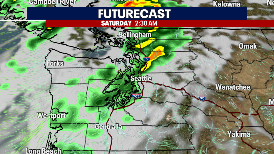 The futurecast for Saturday morning in Western Washington.