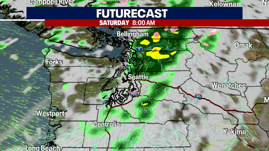 The rain and clouds futurecast for Western Washington.