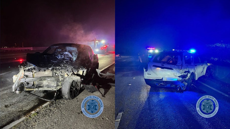 A driver was arrested for driving under the influence early Thursday morning after crashing into a Washington State Patrol cruiser on northbound Interstate 5 in Federal Way. Troopers had been blocking the HOV lane for an earlier collision when the patrol vehicle was struck, though the trooper inside was uninjured. The suspect sustained minor injuries, was transported to a hospital for evaluation, and now faces DUI charges.