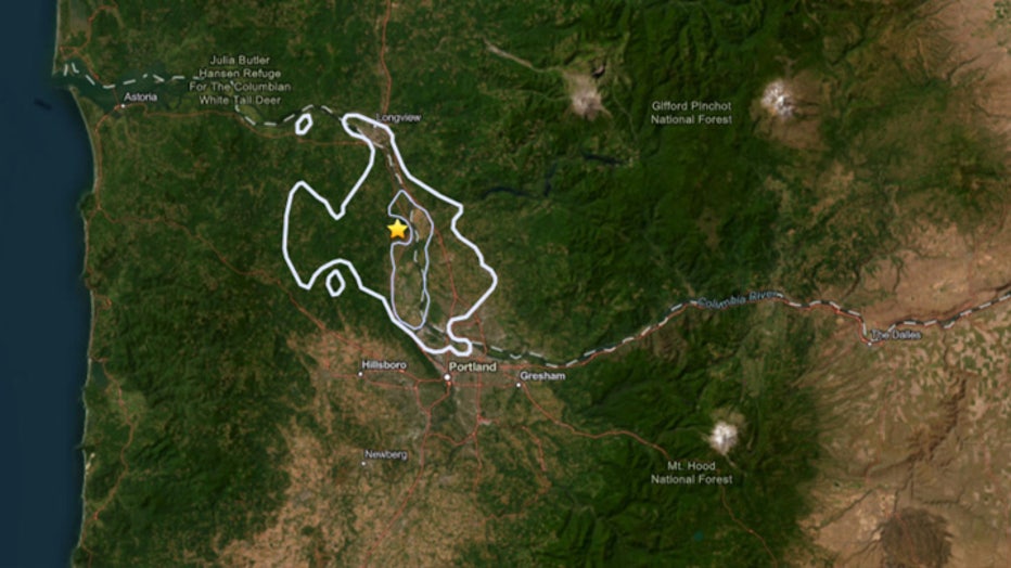 A magnitude 3.0 earthquake struck near the Oregon-Washington border Thursday morning. So far, more than 100 people reported feeling the earthquake to the USGS. The majority of the felt-it responses came from the Portland, Oregon area, but many in southwest Washington also felt the tremor.