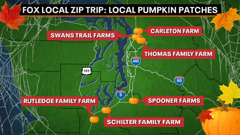 FOX Local Zip Trips: Washington pumpkin patches 2026 map