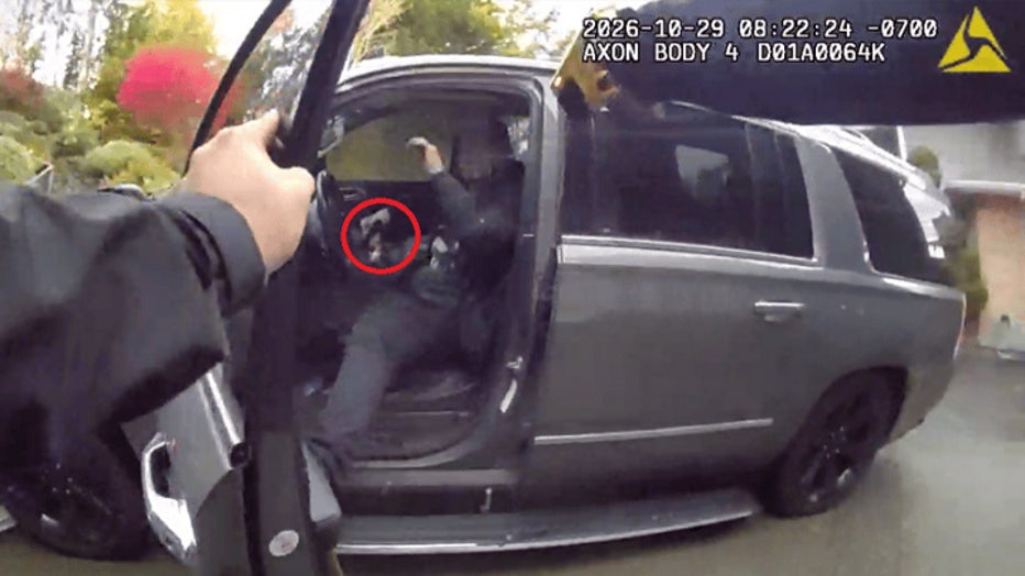 Seattle police arrested a 38-year-old man Thursday morning after he stole an SUV, rammed a police cruiser, and pointed a gun at officers. The victim used an AirTag to track the stolen vehicle in real time while riding in a patrol car with an officer across North Seattle. After the suspect abandoned the car and jumped into Lake Washington, he spent 25 minutes treading the cold water before surrendering to police.