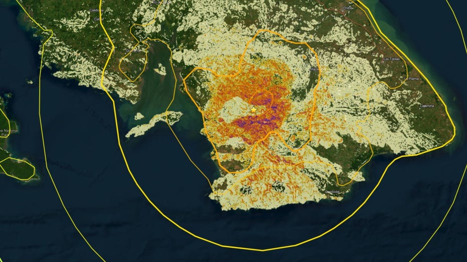 A magnitude 7.6 earthquake struck near Pitaloza Arriba, Panama, on Friday morning, followed by two strong aftershocks greater than magnitude 5.0. The USGS reports that the shaking triggered significant potential for both landslides and soil liquefaction in the region. No fatalities have been reported yet, though geologists warn that damage is possible from the seismic activity. panama-earthquake-liquefaction-map USGS Select Source