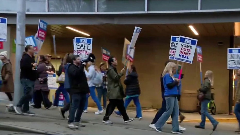 Nurses at Seattle's Virginia Mason Medical Center are holding a picket and rally to protest severe understaffing and deteriorating working conditions. The nurses' union states that management cut support staff, forcing nurses to handle non-medical duties and work 12-hour shifts without breaks. Hospital leadership stated the facility remains open and that they are actively negotiating a fair contract with the union.