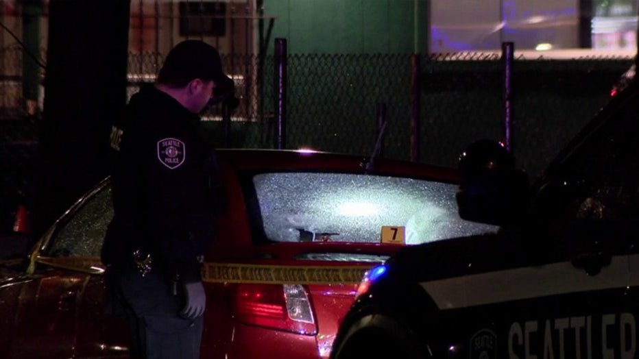 Two men were hospitalized Wednesday night after a bus argument led to a shooting on Rainier Avenue South and South Holden Street. Police say the suspect shot both victims after they exited the bus, firing up to 11 times before fleeing on foot. Seattle police searched the area with a K9 unit but did not locate the suspect; detectives are investigating.