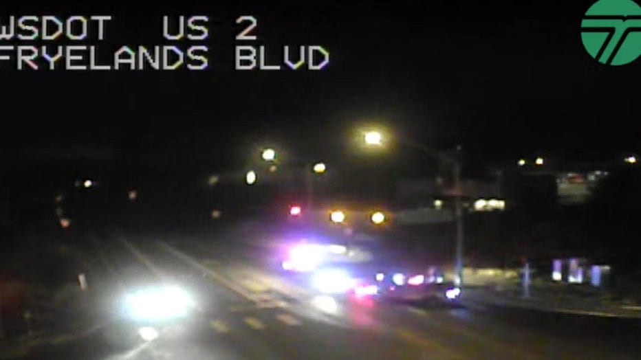 U.S. 2 is blocked in both directions west of Monroe following a Tuesday morning multi-vehicle crash. WSDOT said the westbound lanes at Fryelands Boulevard and the eastbound lanes at Roosevelt Road are closed. Authorities have not released details on driver conditions or an estimated reopening time.