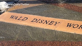 Celebration fixing 'Wald' Disney World sign in downtown fountain