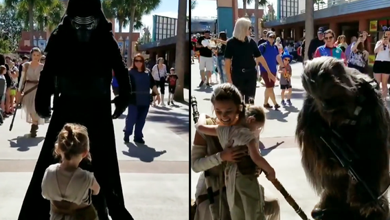 Adorable video of a 'young jedi' bravely facing the 'Dark Side' at Disney goes viral