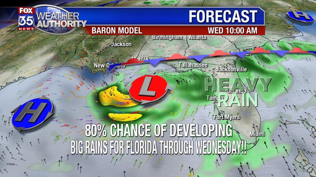 Tropical depression could form in the Gulf of Mexico this week, chances of development increasing