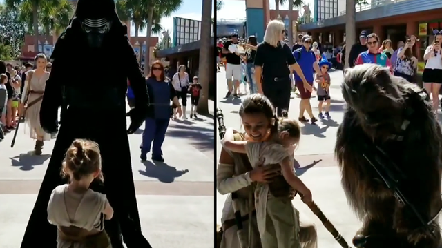 Adorable video of a 'young jedi' bravely facing the 'Dark Side' at Disney goes viral