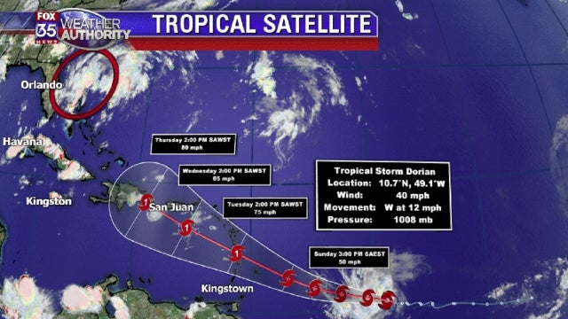 NHC: Tropical Storm Dorian forms in the Atlantic