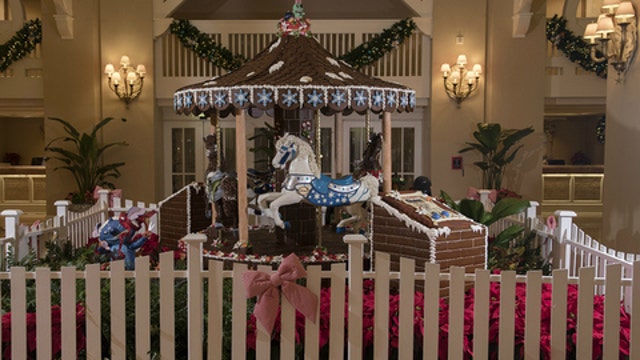 Disney resort creates life-sized gingerbread holiday carousel