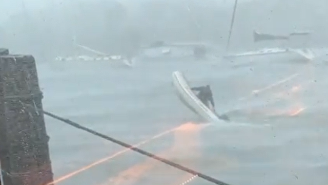 VIDEO: Boater in St. Thomas goes out on water during Hurricane Dorian, instantly regrets it