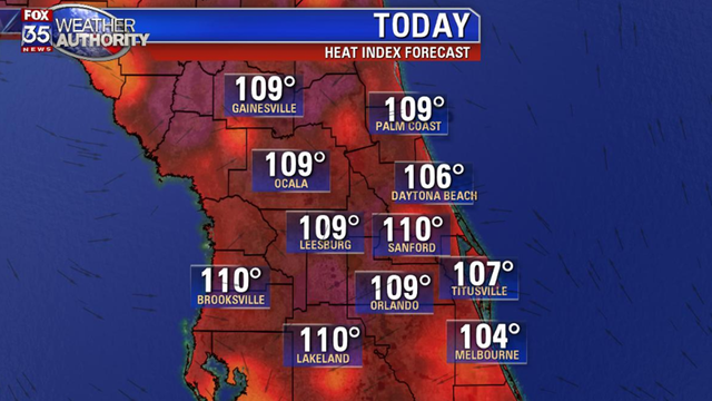 'Dangerous' heat advisory in effect for Central Florida, heat index could reach 110 degrees