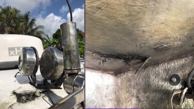 Men survive after boat is struck by lightning