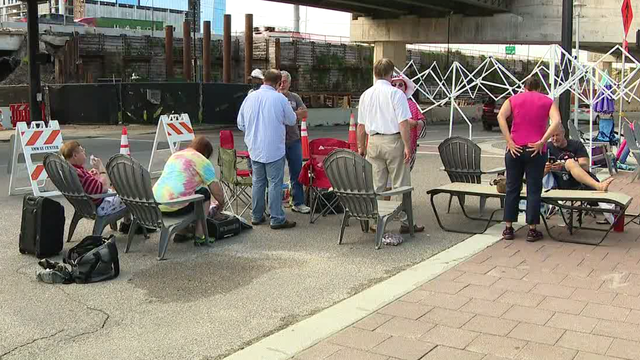 Trump supporters camp out ahead of Tuesday's rally