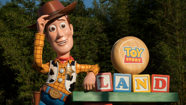 Woody arrives at Hollywood Studios' Toy Story Land