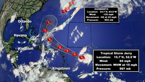 Tropical Storm Jerry nearing hurricane strength, expected to steer clear of Florida