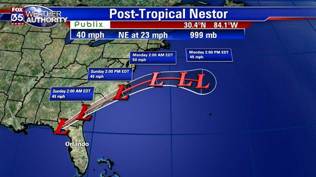 Nestor moves across Florida panhandle, through Georgia bringing heavy rain