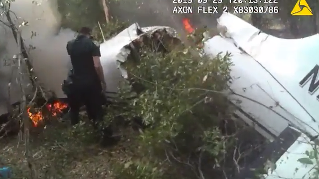 Body cam shows crashed plane that left 3 dead in DeLand