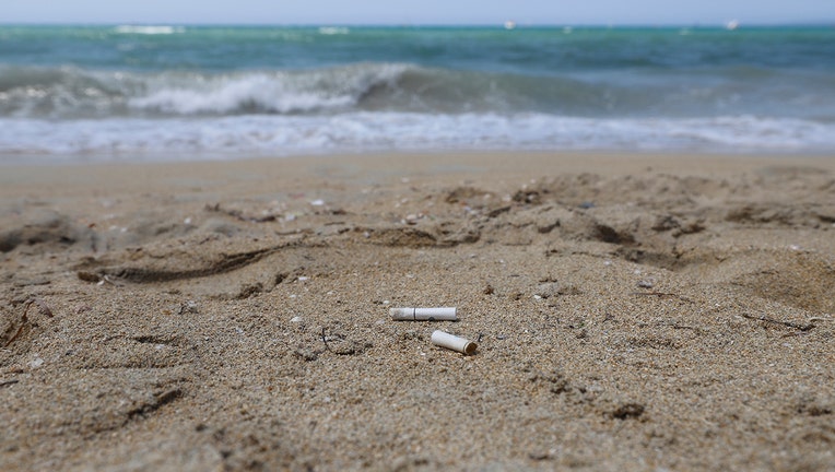 cigarette butts beach