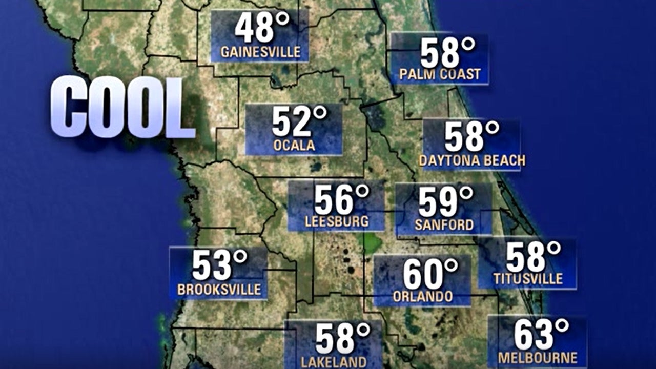 Cold front to drop temperatures in Central Florida into the 40s and 50s