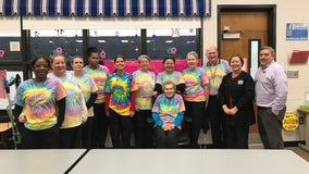 ‘Always has a smile on her face’: Beloved cafeteria worker celebrates 95th birthday with students