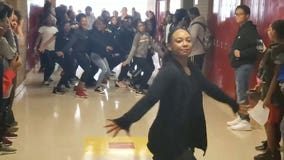Middle school dance team surprises classmates with flash-mob dance to ‘Thriller’
