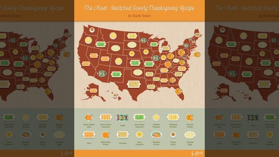 Thanksgiving map shows each state's most-searched recipe