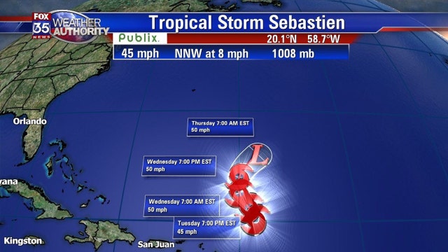 Tropical Storm Sebastien forms in the Atlantic