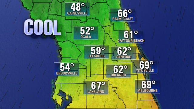 Cold front to drop temperatures into the 40s and 50s for parts of Central Florida this weekend