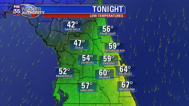 Strong cold front to bring Central Florida the coldest high temperatures since March