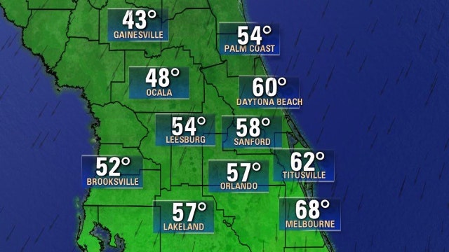 Central Florida to experience its coldest day since March as an Arctic front will sweep through