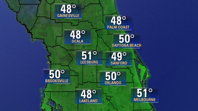 Cool, dry stretch continues as coldest air of the season is pushed into Florida