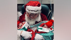 Baby's first Christmas! Santa stops by NICU at Memorial Hermann