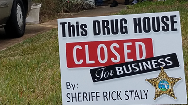 Sheriff posts 'drug house closed' sign in front of Flagler County home