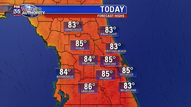 Central Florida to see near-record highs on Tuesday