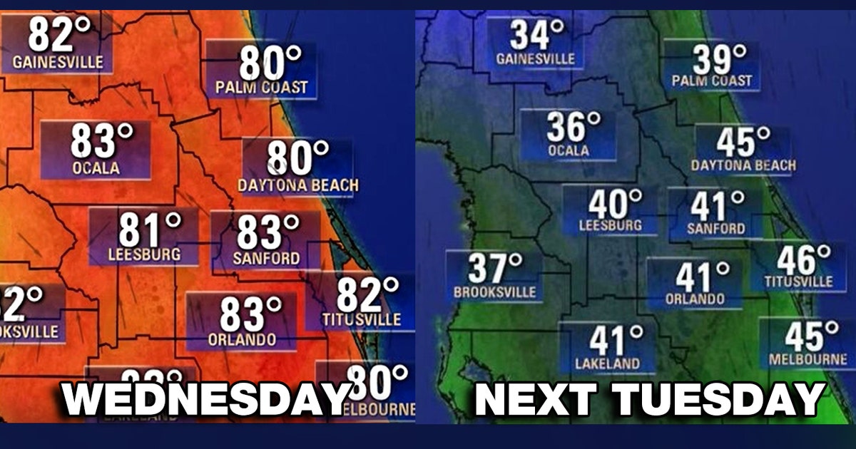 After above normal heat, cold front to drop Central Florida into the ...
