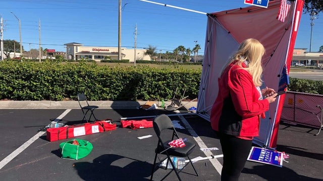 Driver in Florida arrested after plowing van into GOP voter registration tent