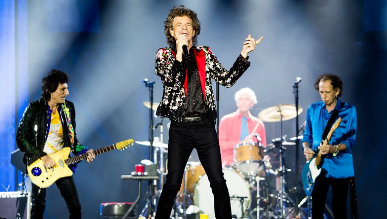 (L-R) Ronnie Wood, Mick Jagger, Charlie Watts and Keith Richards of The Rolling Stones perform onstage at Hard Rock Stadium on August 30, 2019 in Miami, Florida. (Photo by Rich Fury/Getty Images)