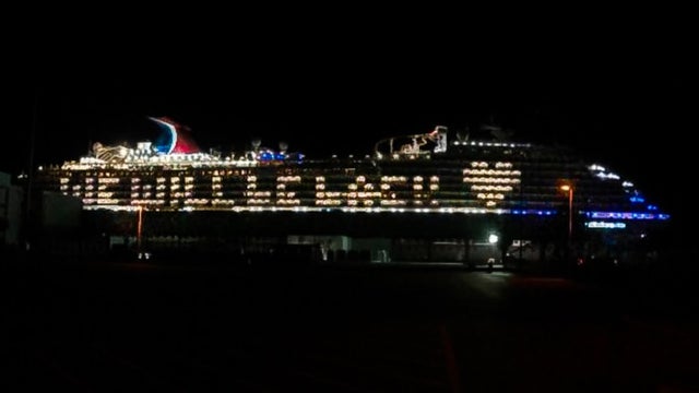 'We Will Be Back' Carnival cruise ships light up with message of hope amid coronavirus