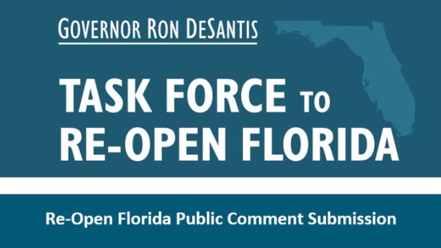 Re-Open Florida Task Force launches public comment portal